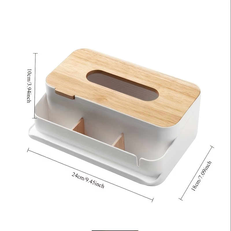 Wooden Lid Tissue Box Kitchen Bedroom Sundries Storage Box Napkin Paper Tissue