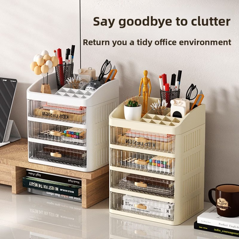 A Large Capacity Thickened Multi-layer Stationery Home Skincare Makeup Organizer