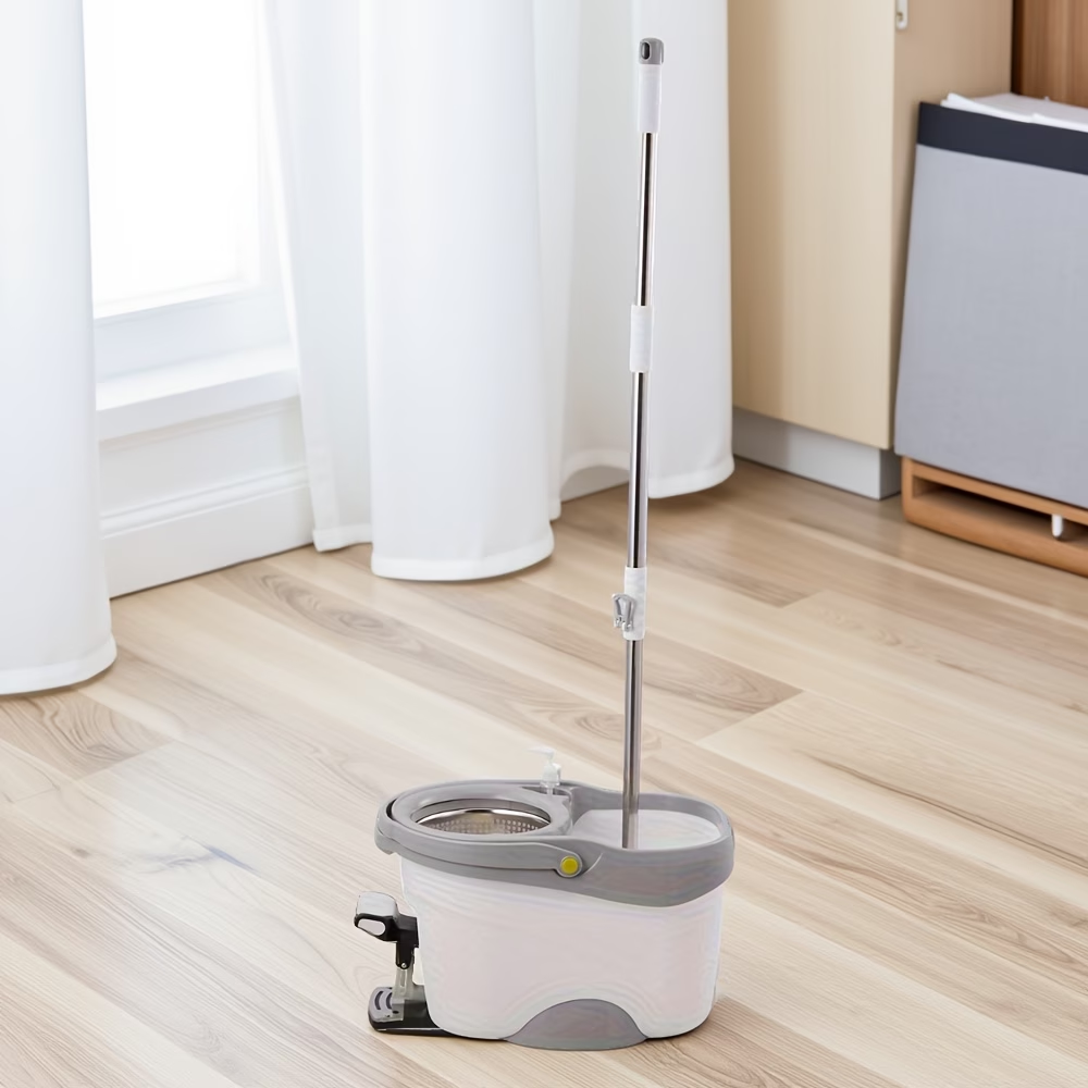 Foot-operated rotating mop and bucket set, 360° rotating floor cleaning system