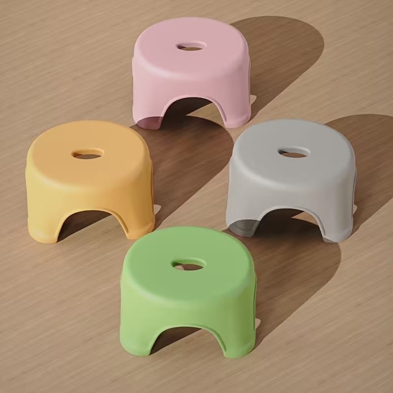 Thickened, stackable, sturdy and durable stylish non-slip footstool