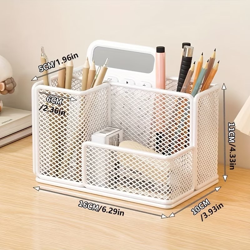 Three-compartment metal storage box | Carbon steel material, painted finish