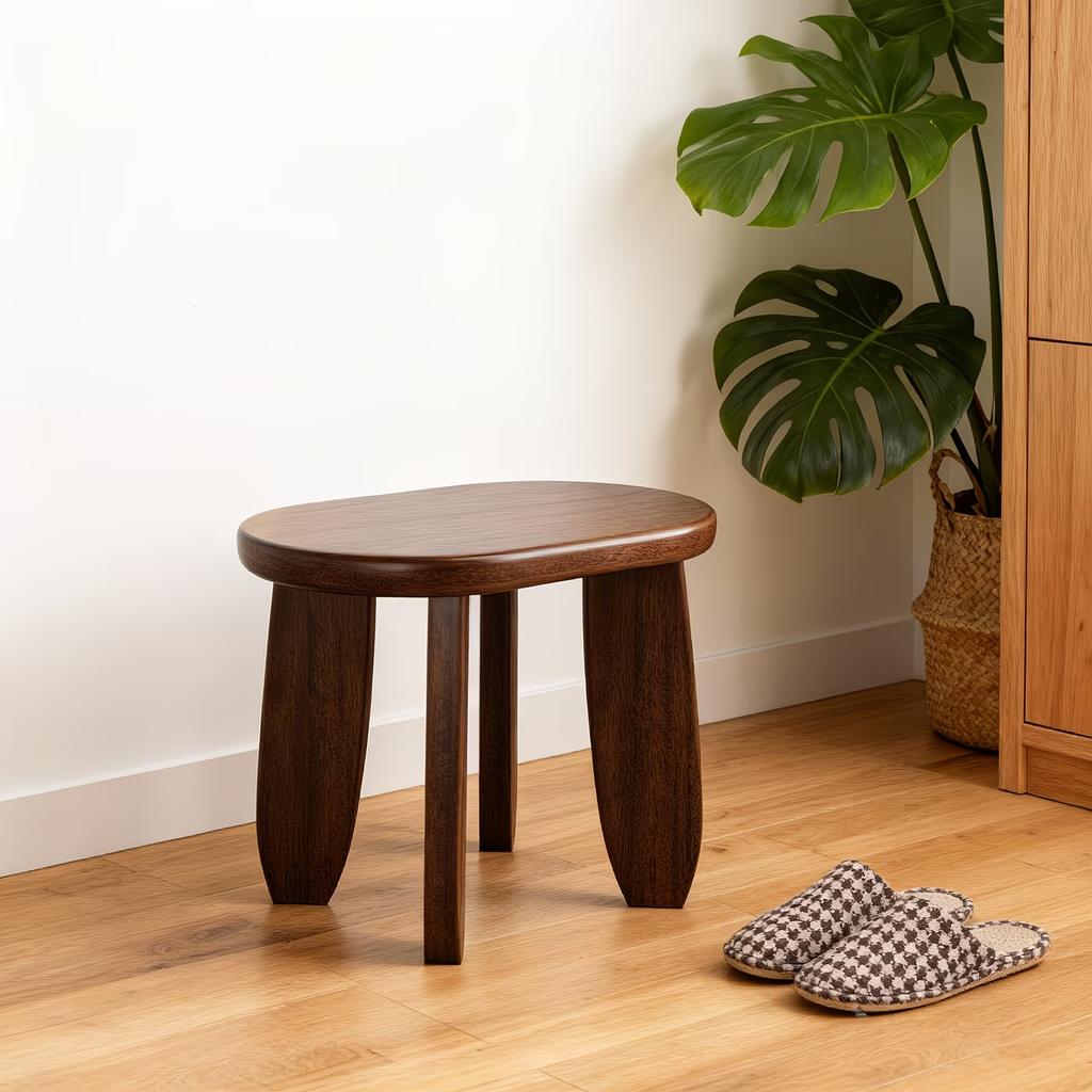 9.8-inch small solid wood footstool, footstool with a weight capacity of 300 kg.
