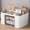1 storage box with expandable drawers - multi-tier desktop storage box