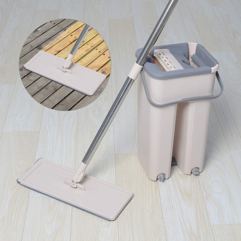 360° Flat Extrusion Microfiber Mop and Bucket Set