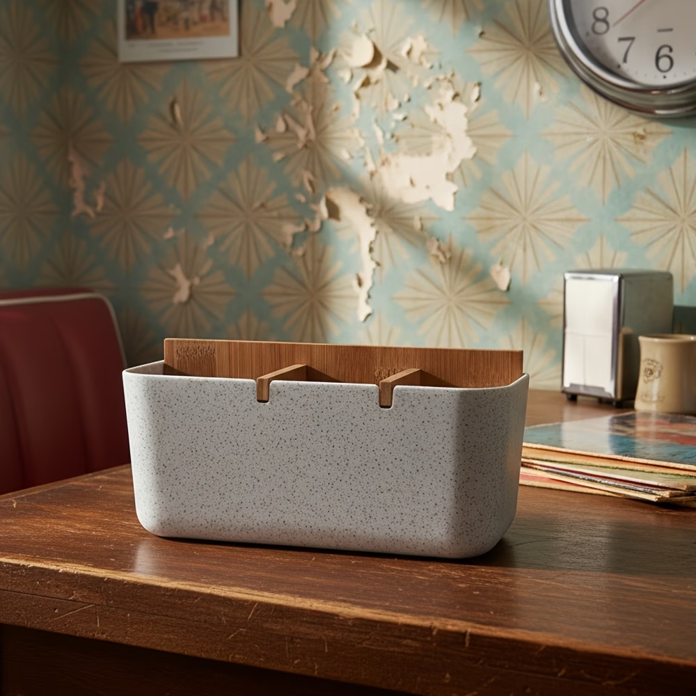 One deep carbonized storage box, suitable for offices, bedrooms, and studies.