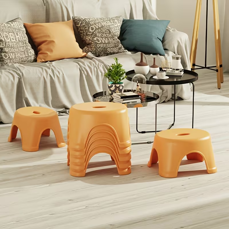 Thickened, stackable, sturdy and durable stylish non-slip footstool