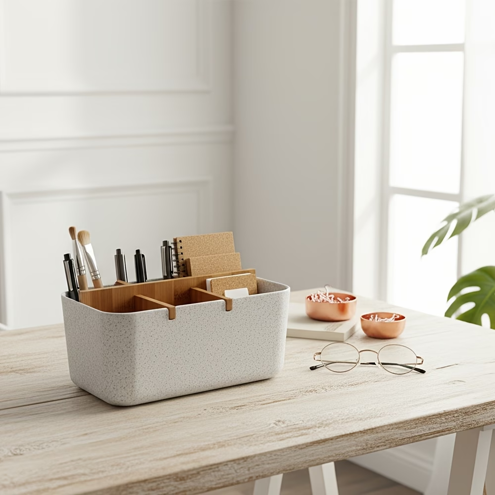 One deep carbonized storage box, suitable for offices, bedrooms, and studies.