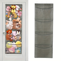 Large mesh door hanging storage rack with 4 large pockets and hooks.