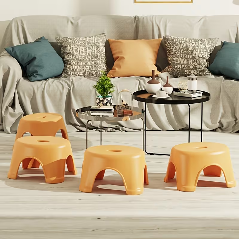 Thickened, stackable, sturdy and durable stylish non-slip footstool