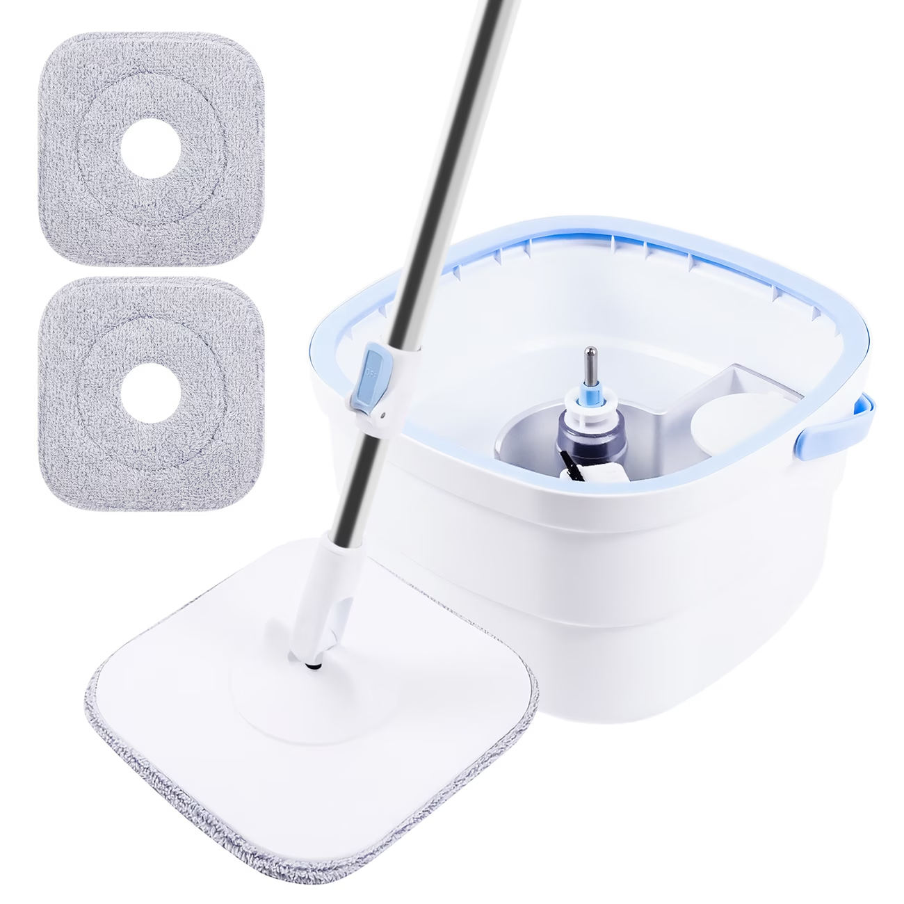 Washable and dry mop bucket set, 360° rotating flat mop.