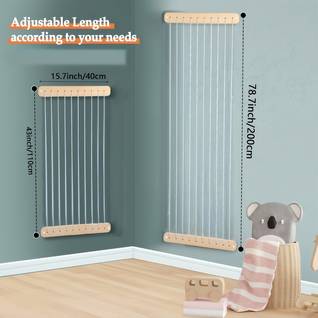 Wooden plush toy storage hammock and wall mesh