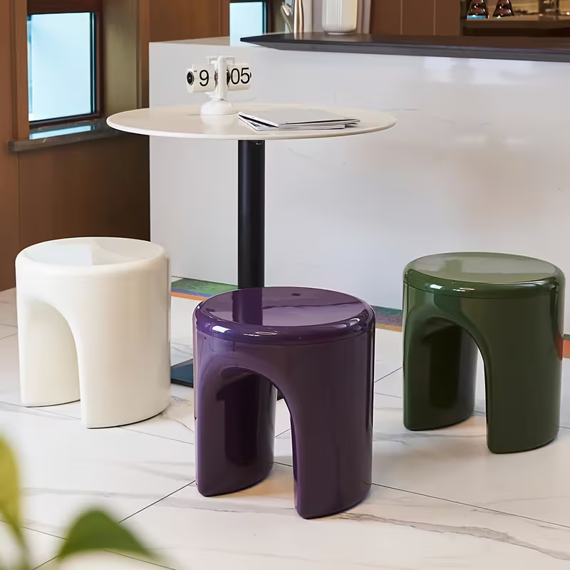 Classic Nordic style round shoe changing stool