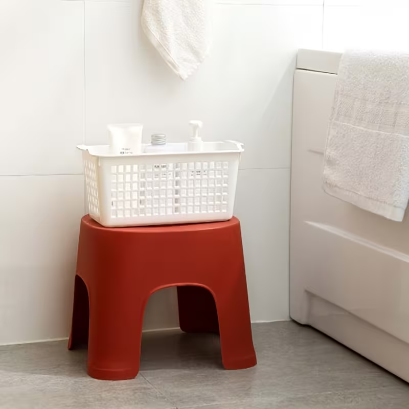 Mixed color plastic stools, shoe stools, stackable, thickened design