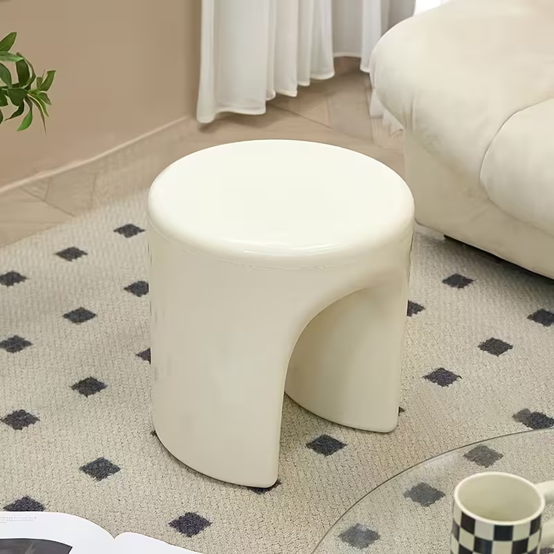 Classic Nordic style round shoe changing stool