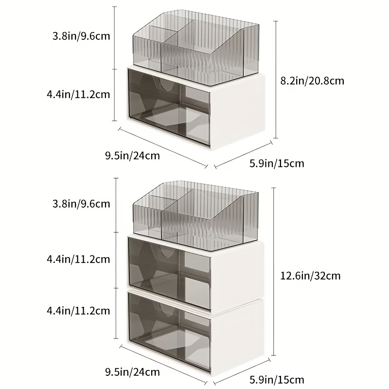 Large capacity desktop storage box with drawers - multi-layer transparent storage box