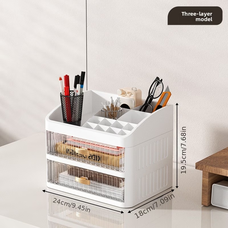 A Large Capacity Thickened Multi-layer Stationery Home Skincare Makeup Organizer