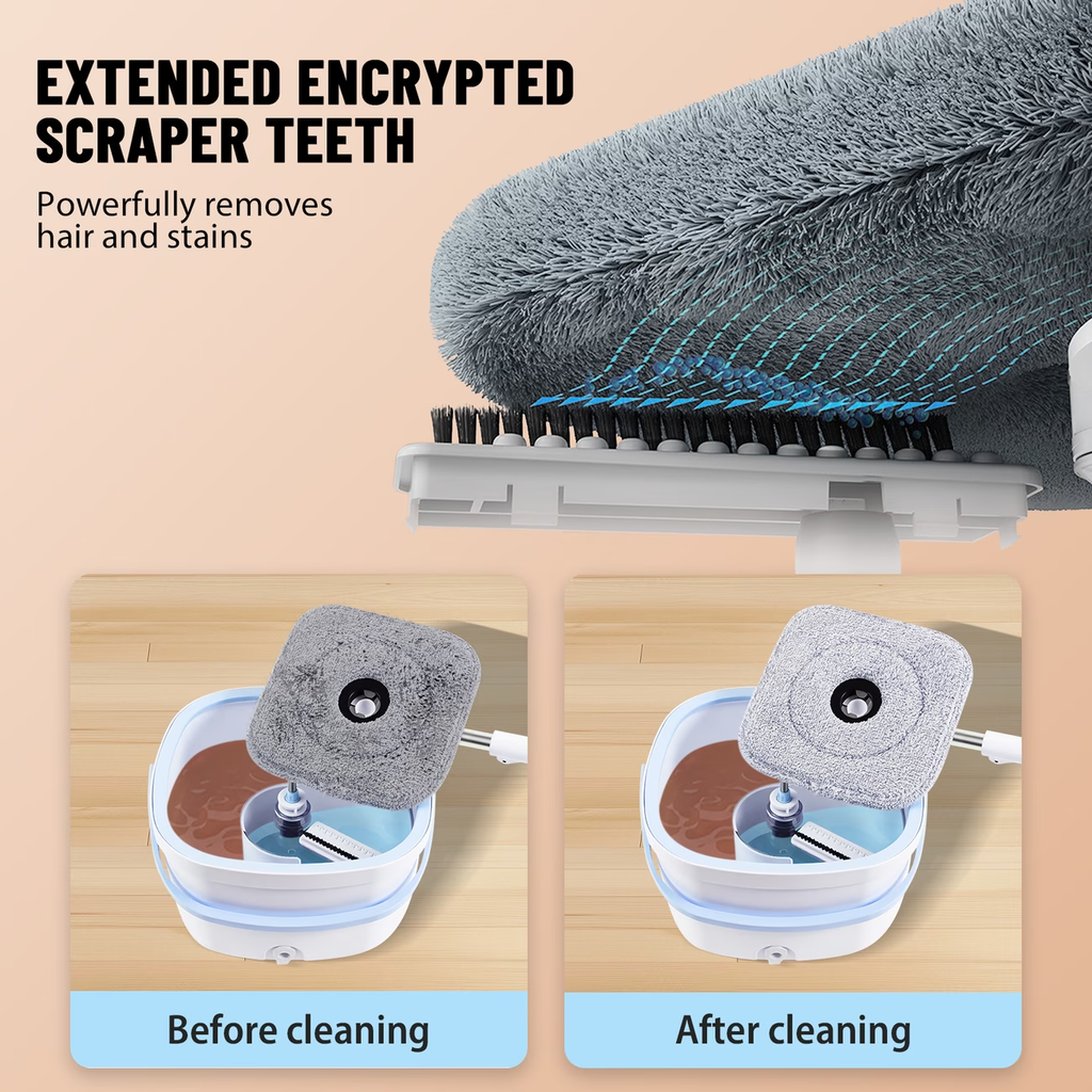 Washable and dry mop bucket set, 360° rotating flat mop.
