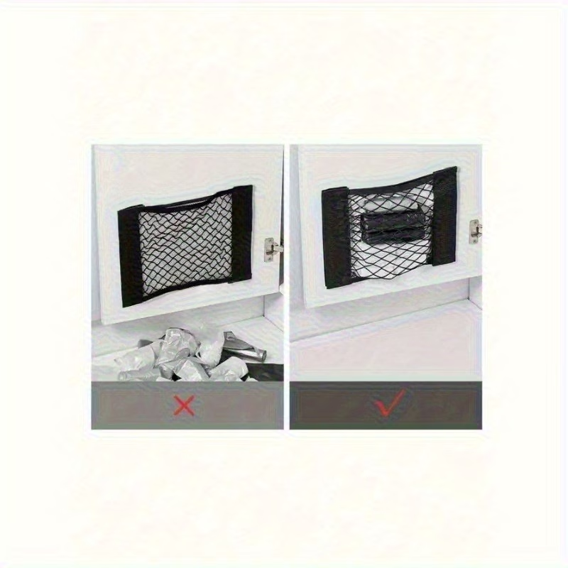 Adhesive wall-mounted storage mesh bags. No drilling required.