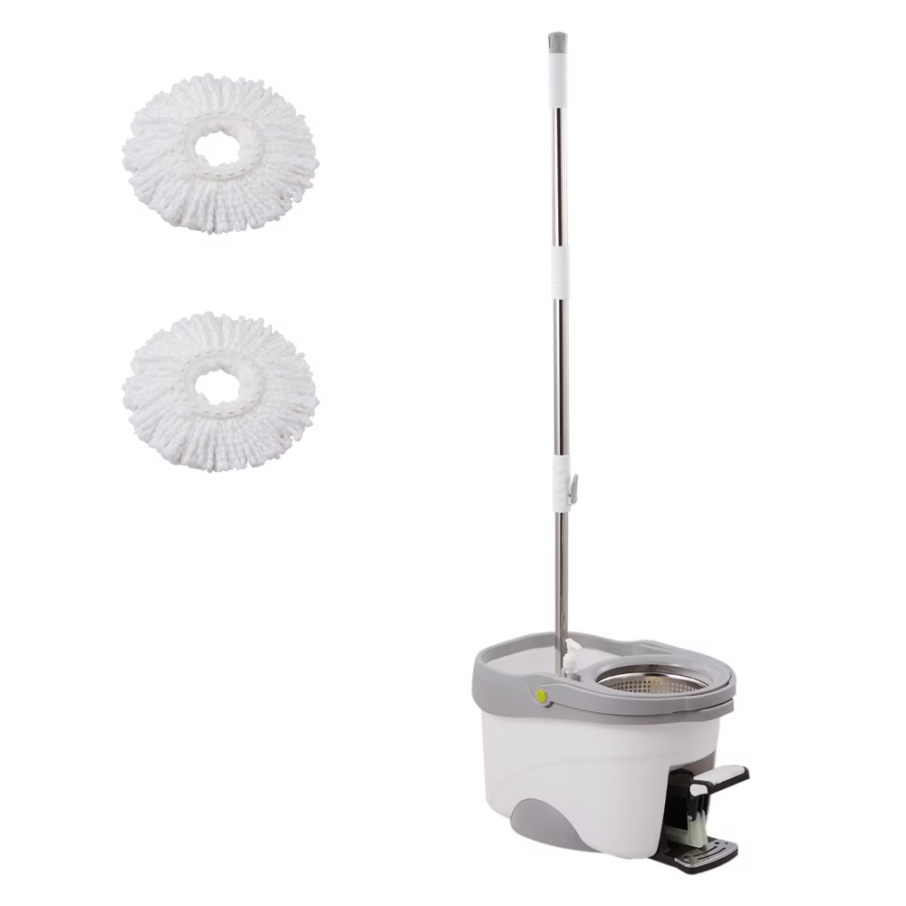 Foot-operated rotating mop and bucket set, 360° rotating floor cleaning system