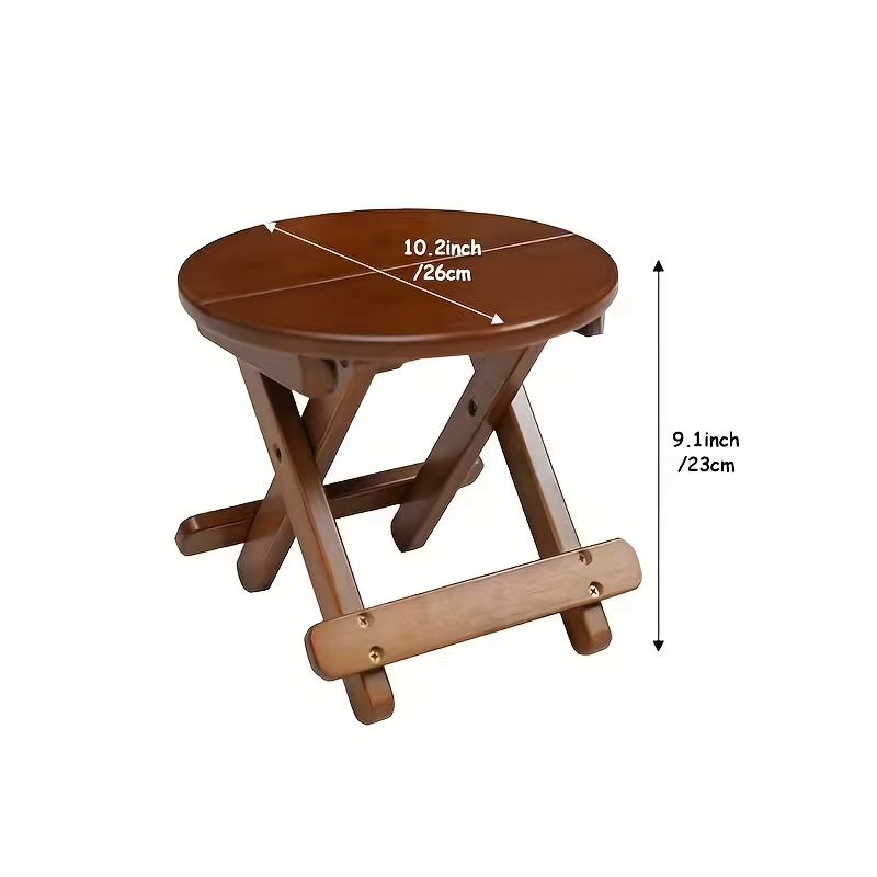 A portable folding round stool, shoe stool, lounge stool, bamboo stool
