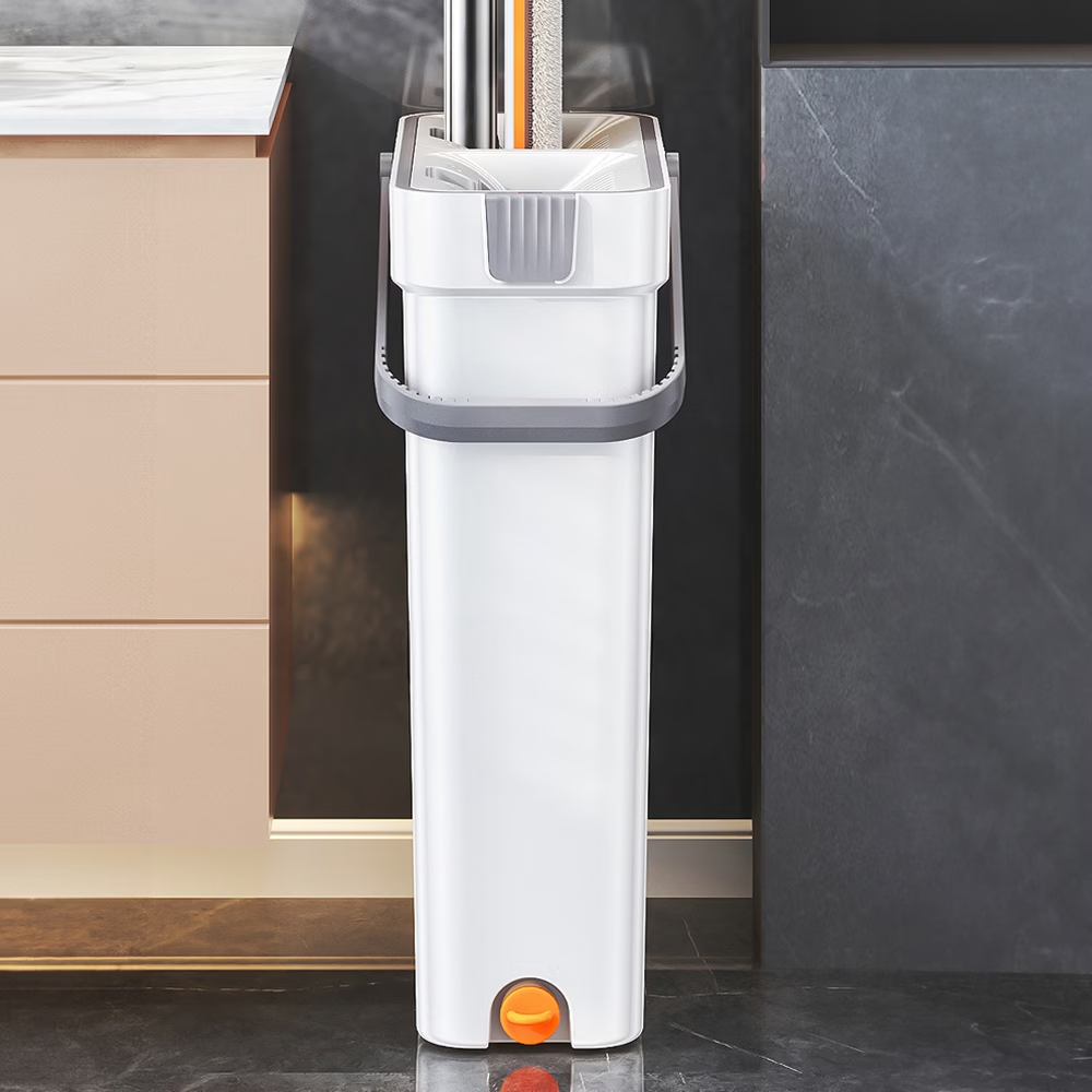 2-in-1 Hands-Free Flat Mop and Bucket Set - Wet and Dry Separation