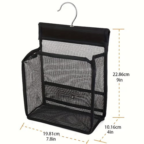 1 mesh shower storage hook, multi-functional hanging bathroom basket, easy to install