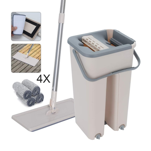 360° Flat Extrusion Microfiber Mop and Bucket Set