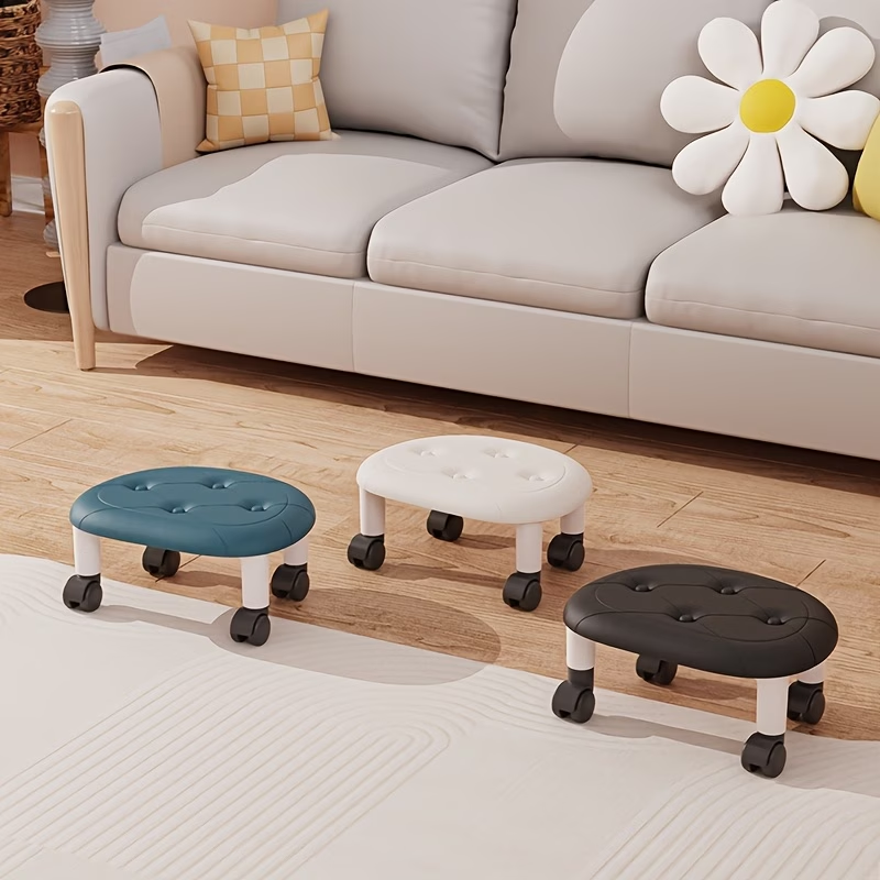Wheeled plastic shoe changing stool