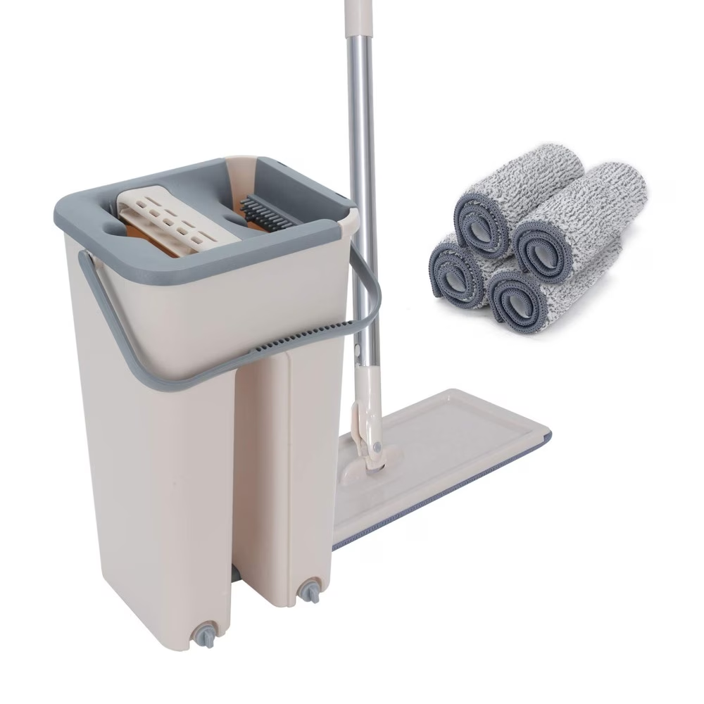 360° Flat Extrusion Microfiber Mop and Bucket Set