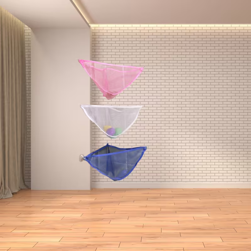 1  cup mesh storage bag, bathtub toy hanging bag