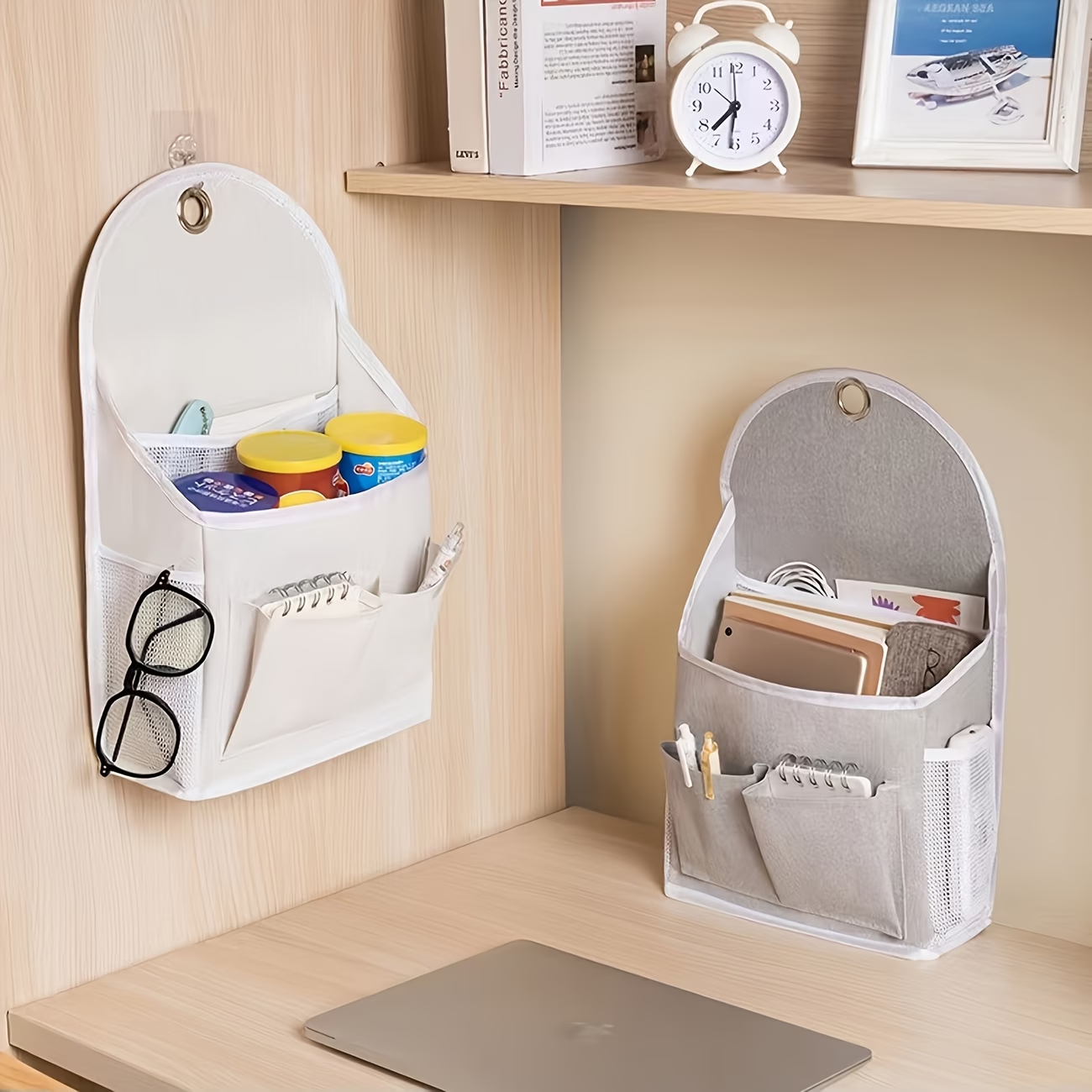 One side mesh pocket, double pocket storage bag, wall-mounted storage bag