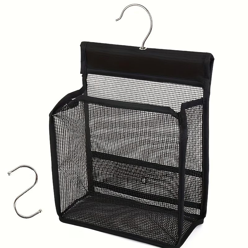 1 mesh shower storage hook, multi-functional hanging bathroom basket, easy to install
