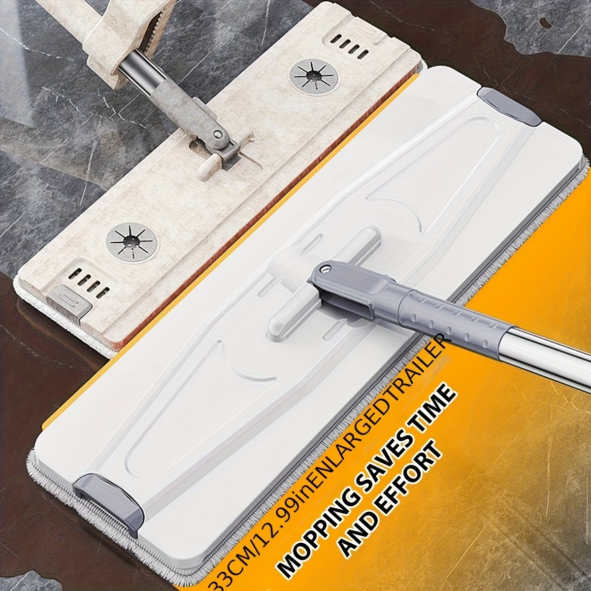 2-in-1 Hands-Free Flat Mop and Bucket Set - Wet and Dry Separation