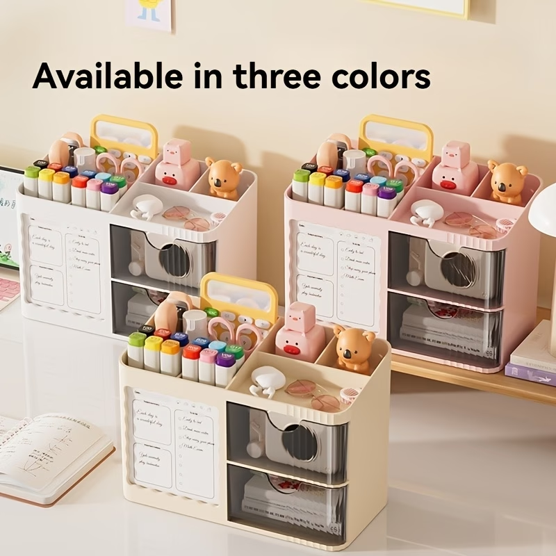 1 Desktop Organizer/Pencil Box - with 6 compartments/2 drawers on the right side