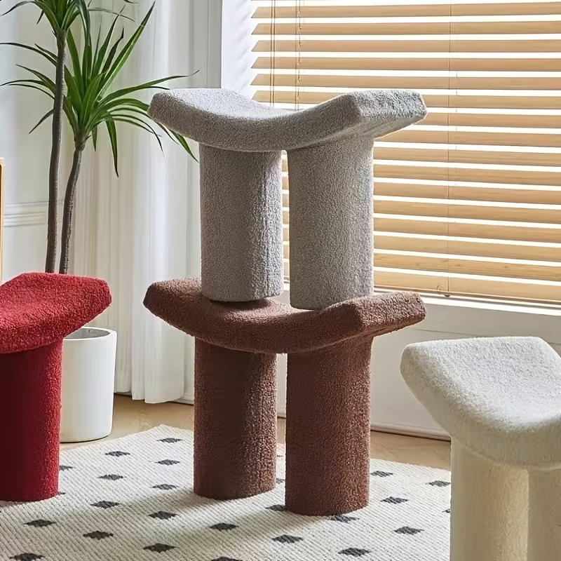 Nordic style plastic creative low stool for living room