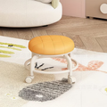 A small stool with wheels, a portable swivel stool for home use, and a shoe stool.