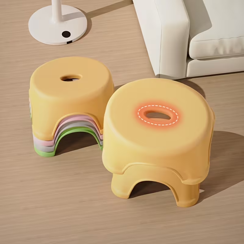 Thickened, stackable, sturdy and durable stylish non-slip footstool