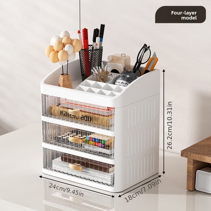 A Large Capacity Thickened Multi-layer Stationery Home Skincare Makeup Organizer