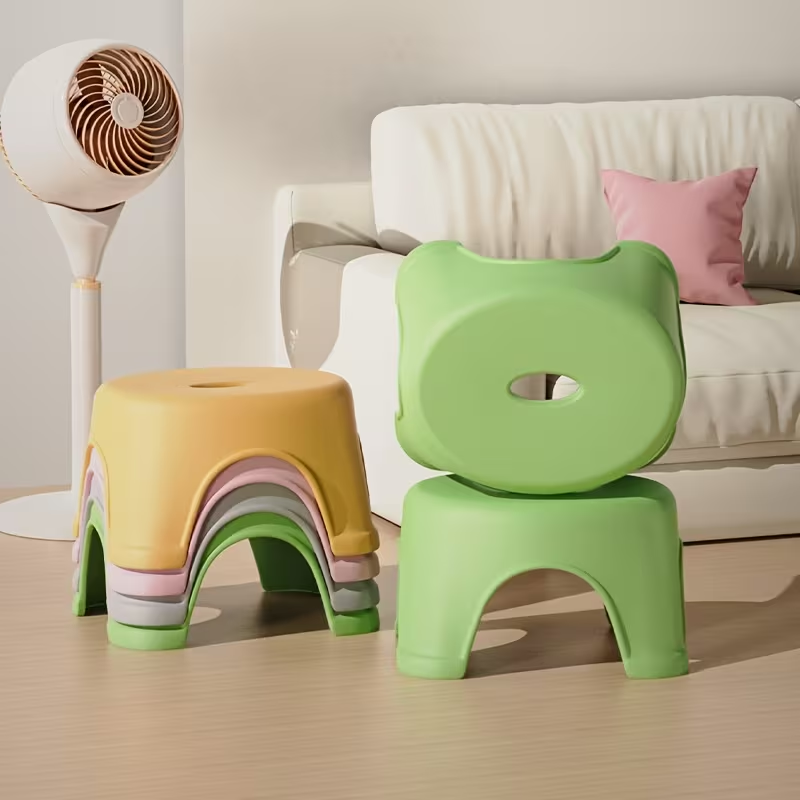 Thickened, stackable, sturdy and durable stylish non-slip footstool