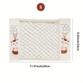 Mesh storage bag, stretchable, with small item pockets, includes 2 stickers.